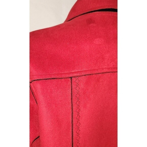 Alfred Dunner Zipped Brushed Suede Fleece Blazer - Size 8P - Picture 7 of 11
